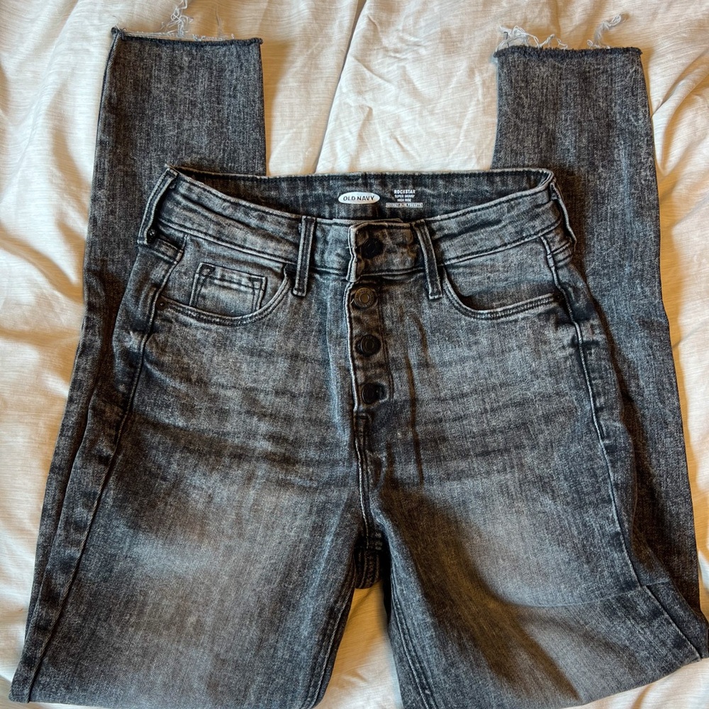 Old Navy Charcoal Button-Fly Jeans